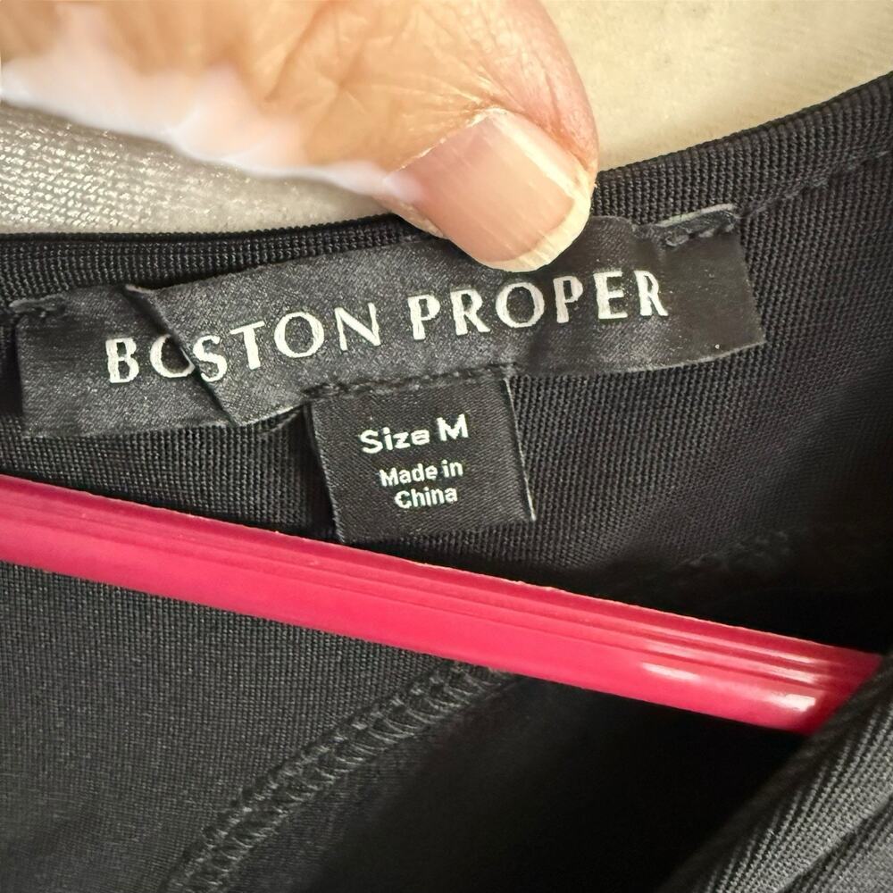 Boston Proper Crop Jumpsuit Black Women's Wide Leg M Whimsigoth Witchy Gothic - Picture 3 of 11